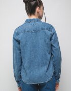 GUESS JEANS Дънкова риза с джобове с капаче