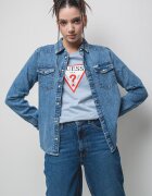 GUESS JEANS Дънкова риза с джобове с капаче