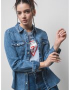 GUESS JEANS Дънкова риза с джобове с капаче