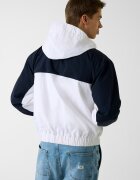GUESS JEANS Двуцветно яке с качулка Бял/Ултрамарин синьо