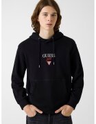 GUESS JEANS Худи с лого и джоб кенгуру - Черен
