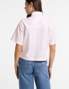 GUESS JEANS Къса риза с райе Бял/Бледо розово