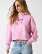 GUESS JEANS Късо худи с бродирано лого Розово