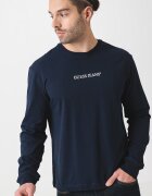 GUESS JEANS Памучна блуза с бродирано лого Тъмносин