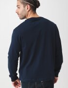 GUESS JEANS Памучна блуза с бродирано лого Тъмносин