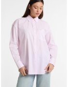 GUESS JEANS Памучна риза на райе - Пастелнорозов
