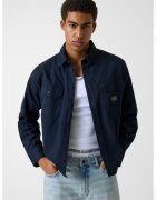 GUESS JEANS Памучна риза с джобове - Тъмносин
