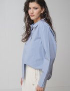 GUESS JEANS Памучна риза с класическа яка Светлосин