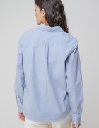 GUESS JEANS Памучна риза с класическа яка Светлосин