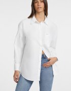 GUESS JEANS Памучна риза с пришит джоб Бял