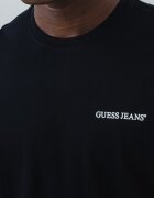 GUESS JEANS Памучна тениска с лого Черен