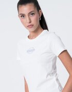 GUESS JEANS Памучна тениска с овално деколте Бял