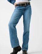 GUESS JEANS Прави дънки с миди талия Светлосин