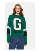 GUESS JEANS Пуловер с кръгло деколте от смесен памук