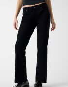 GUESS JEANS Разкроени дънки с ниска талия Черен