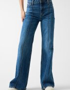 GUESS JEANS Разкроени дънки с ръб Тъмносин