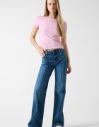 GUESS JEANS Разкроени дънки с ръб Тъмносин