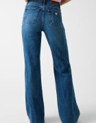 GUESS JEANS Разкроени дънки с ръб Тъмносин