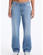 GUESS JEANS Широки дънки с миди талия - Светлосин