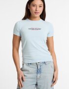 GUESS JEANS Слим тениска American Tradition Бледо синьо