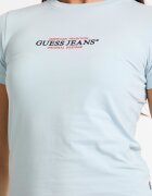 GUESS JEANS Слим тениска American Tradition Бледо синьо