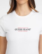 GUESS JEANS Слим тениска American Tradition Червен/Черен/Бял