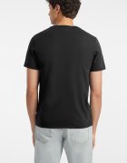 GUESS JEANS Слим тениска с овално деколте Червен/Бял/Черен