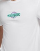 GUESS JEANS Стандартна тениска с овално деколте Бял/Лилав/Персийско зелено