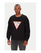 GUESS JEANS Суичър от памучна смес с лого и ластични маншети