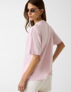 GUESS JEANS Тениска с овално деколте Червен/Черен/Светлорозов