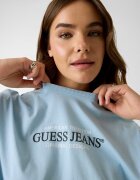 GUESS JEANS Тениска с овално деколте и лого