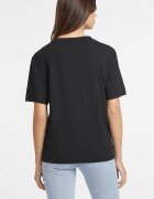 GUESS JEANS Тениска с овално деколте и лого Черен