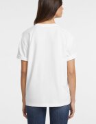 GUESS JEANS Тениска с овално деколте и лого Червен/Черен/Бял