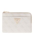 GUESS Калъф за карти Laurel с цип Слонова кост