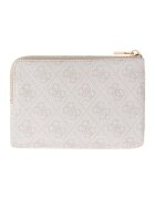 GUESS Калъф за карти Laurel с цип Слонова кост