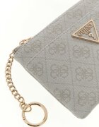 GUESS Калъф за карти Laurel с цип Слонова кост