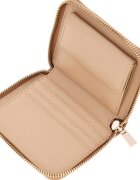 GUESS Капитониран портфейл от еко кожа с лого Бежов