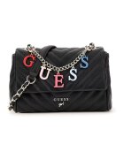 GUESS Капитонирана чанта през рамо - Черен
