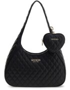 GUESS Капитонирана чанта за рамо Atabey - Черен