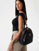 GUESS Капитонирана раница Giully от еко кожа Черен