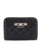 GUESS Капитонирано портмоне с цип Черен