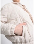 GUESS Капитонирано яке с джобове встрани - Крем