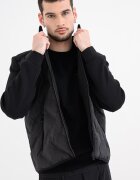 GUESS Капитонирано яке с яка и цип Черен