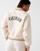 GUESS Къс фитнес топ с рипс Крем