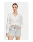 GUESS Къс кардиган с копчета и изчистен десен