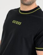 GUESS Къса пижама с лого и контрастни ленти Черен/Лайм зелено
