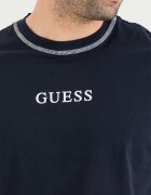 GUESS Къса пижама с лого и контрастни ленти Ултрамарин синьо