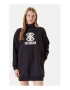 GUESS Къса рокля-пуловер с висока яка и лого