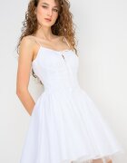 GUESS Къса рокля с тюл Бял
