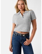 GUESS Къса тениска - Сив меланж